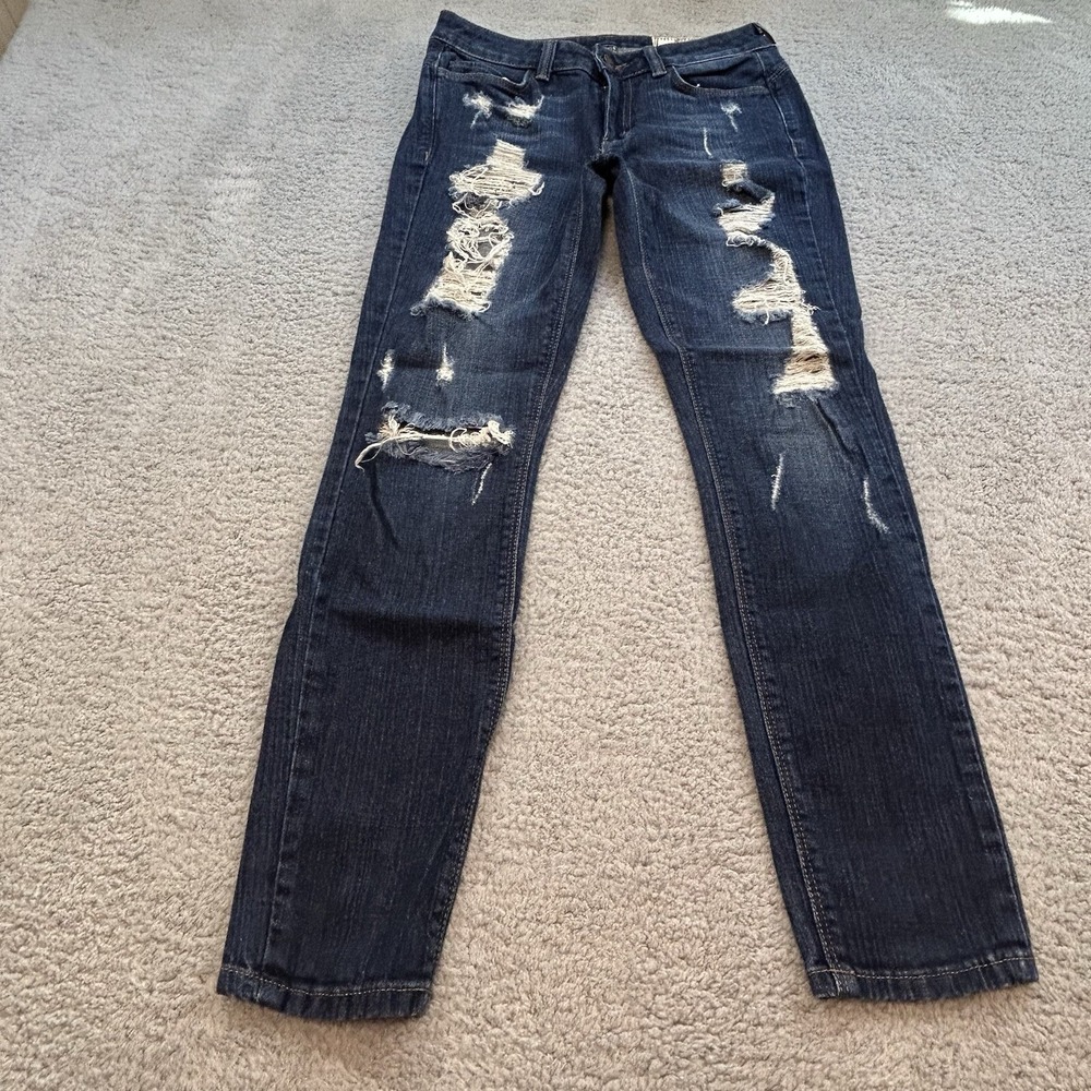 SIWY Jeans Womens 25 Blue Distressed Skinny Leg Jeans Ripped Dark Wash Denim‎